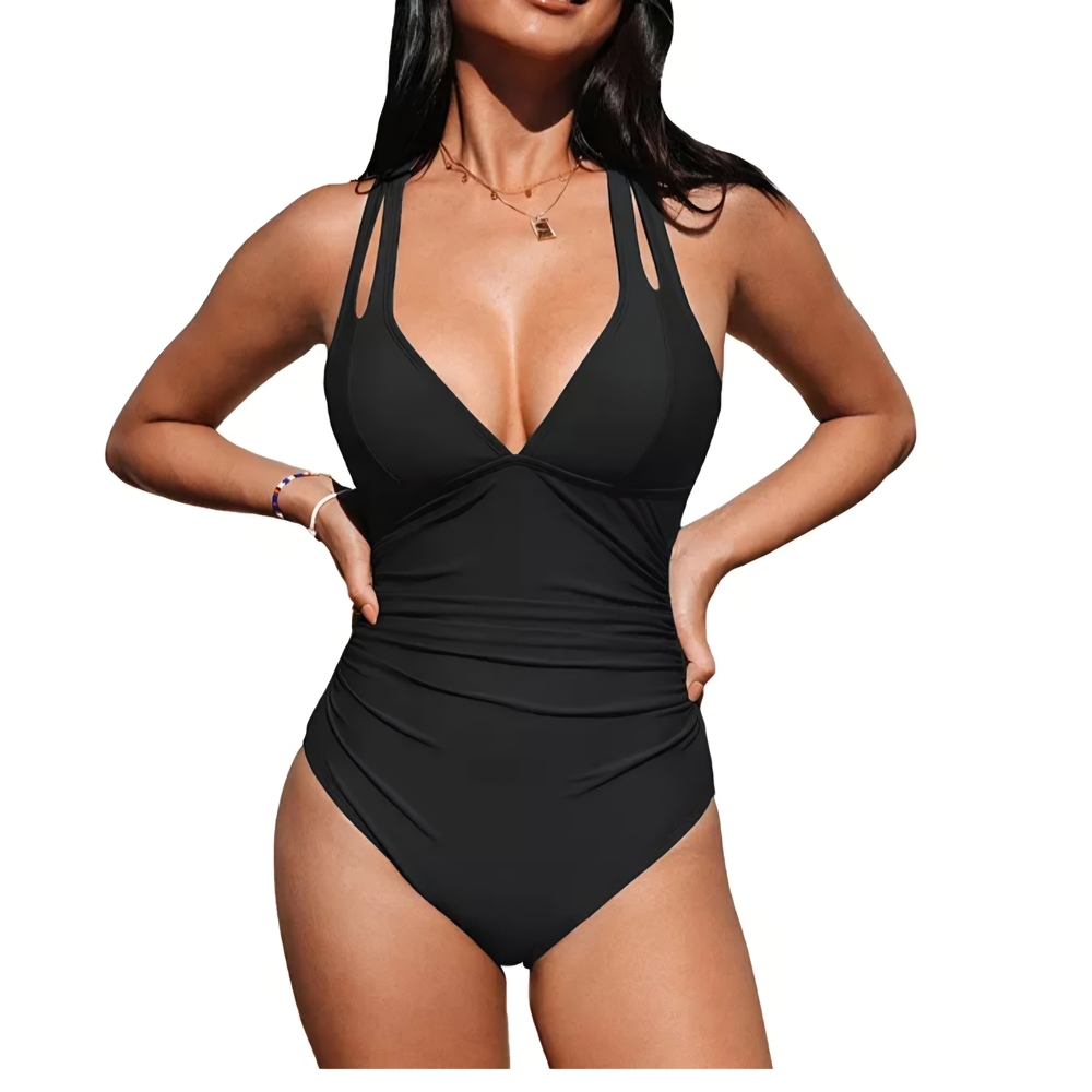 Cupshe Sleek Black One-Piece Swimsuit